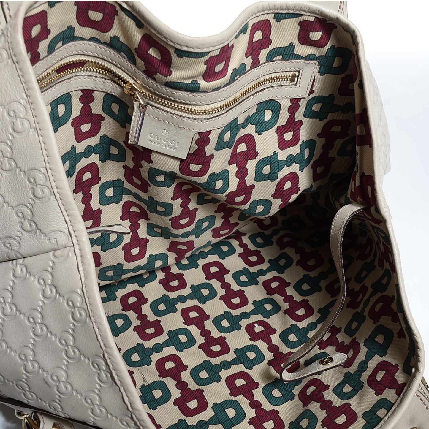 Guccissima Medium Pelham Shoulder Bag Off White