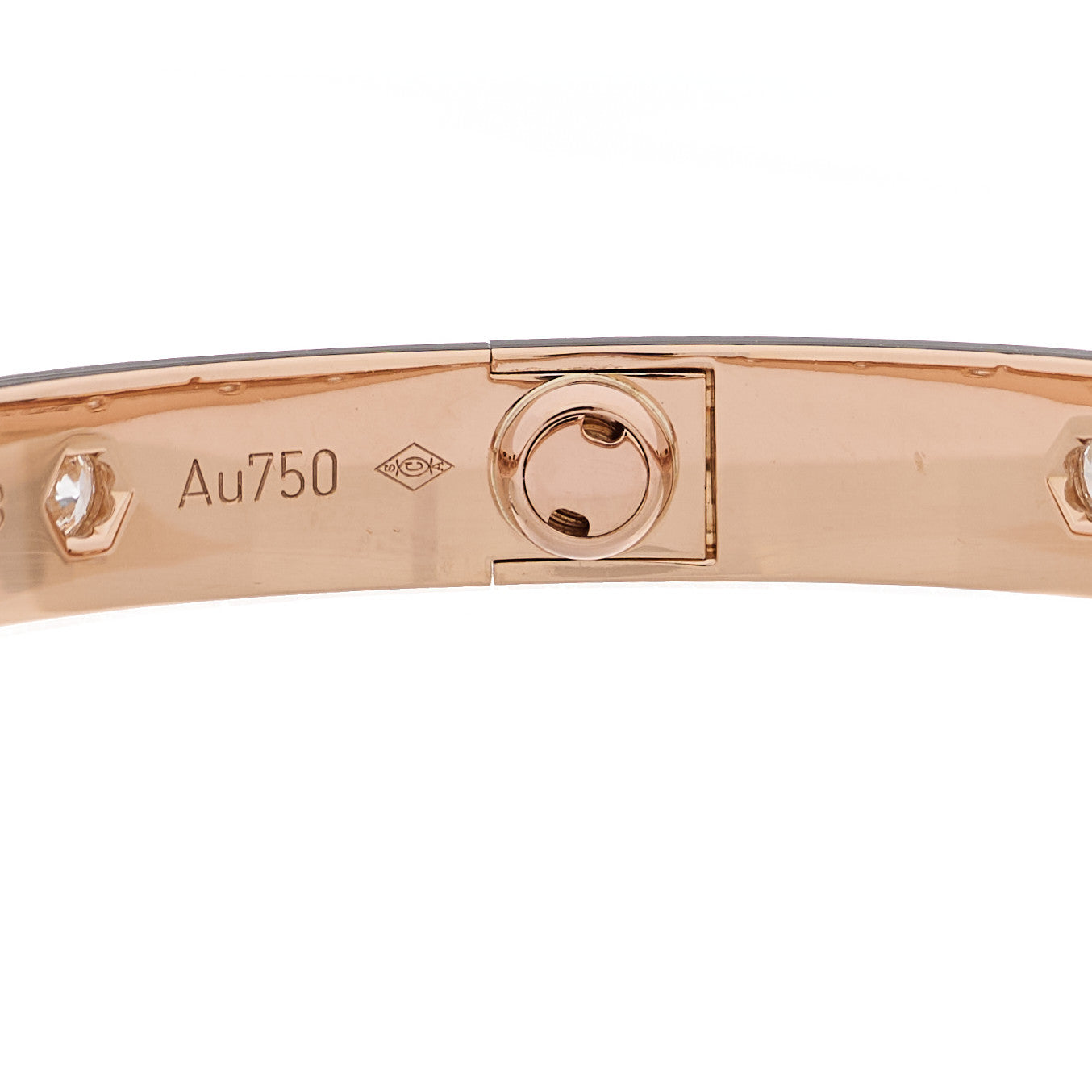 18K Pink Gold 10 Diamond LOVE Bracelet 16