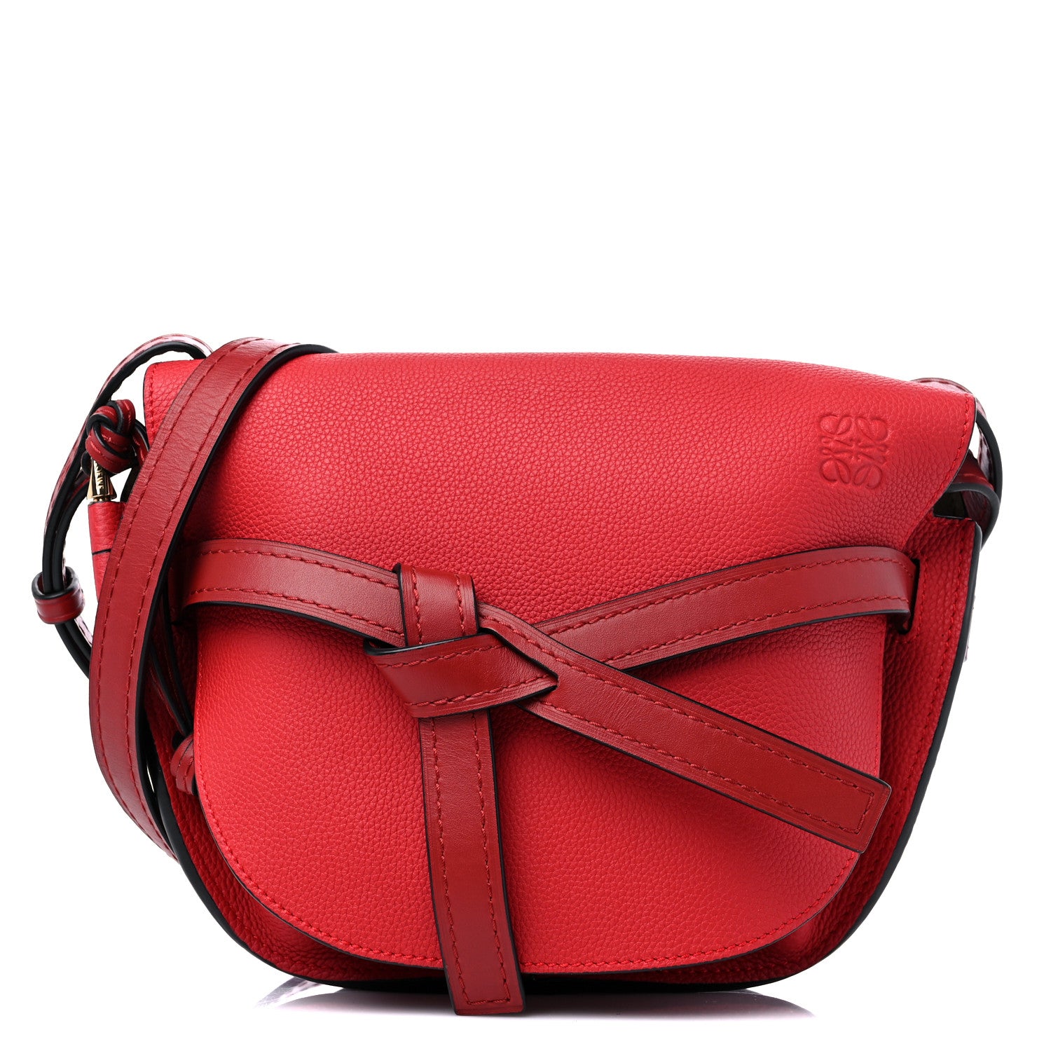 Loewe Grained Calfskin Small Gate Crossbody Bag Scarlet Burnt Red 1 of 8