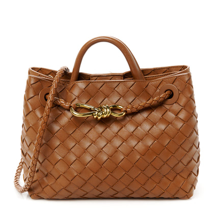 Bottega Veneta Nappa Intrecciato Small Andiamo Shoulder Bag Amber 1 of 13