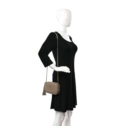 Saint Laurent Grain De Poudre Matelasse Monogram Mini Lou Camera Bag Dark Latte 2 of 9