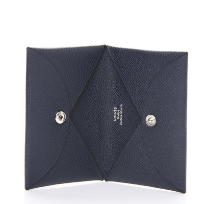 Hermes Epsom Calvi Card Case Bleu Nuit 5 of 8