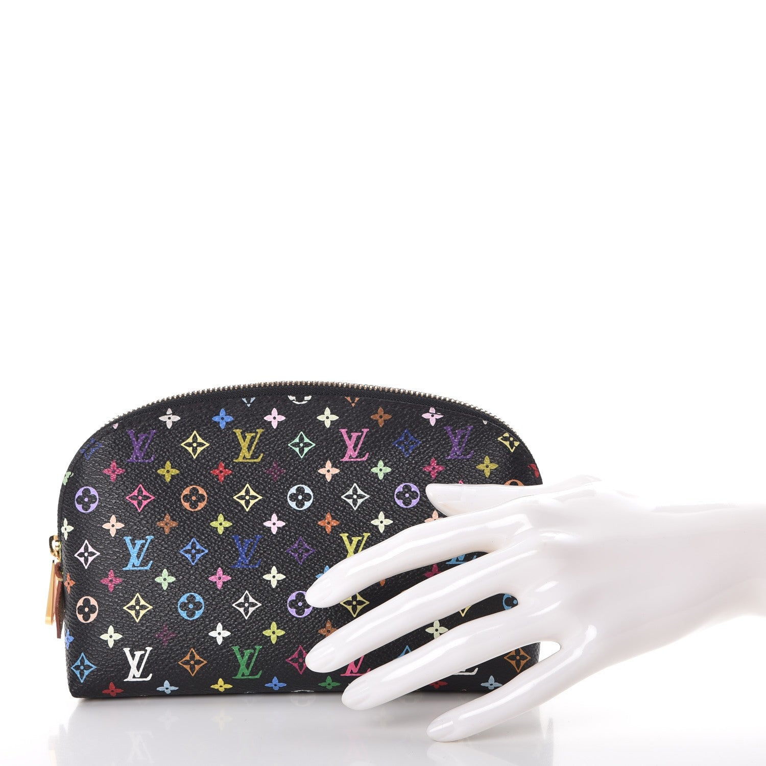 Louis Vuitton Monogram Multicolor Cosmetic Pouch Black Grenade 2 of 9
