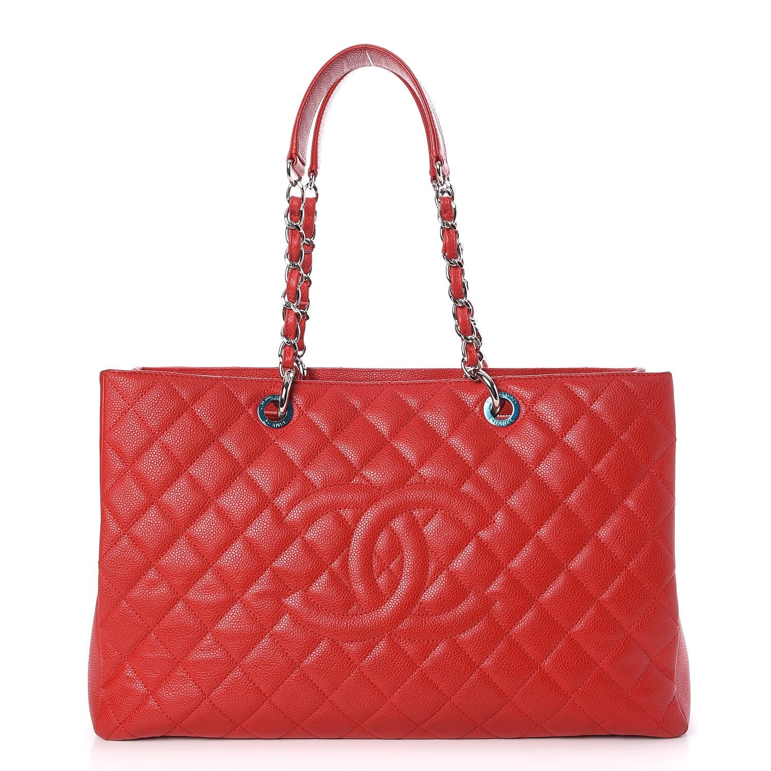 Chanel Caviar Quilted XL Grand Shopping Tote GST Red 1 of 10