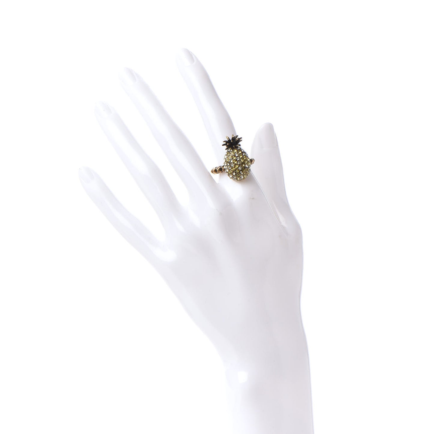 Crystal Pineapple Motif Ring XS