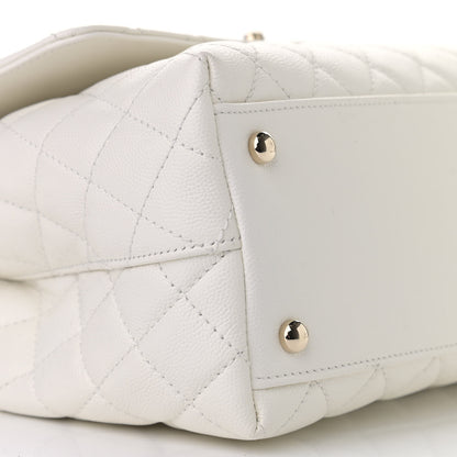 Chanel Caviar Quilted Small Coco Handle Flap White 8 of 9