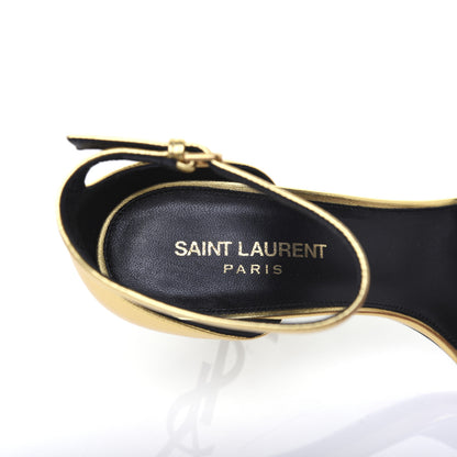Saint Laurent Calfskin Opyum Sandals 37 Oro 9 of 13