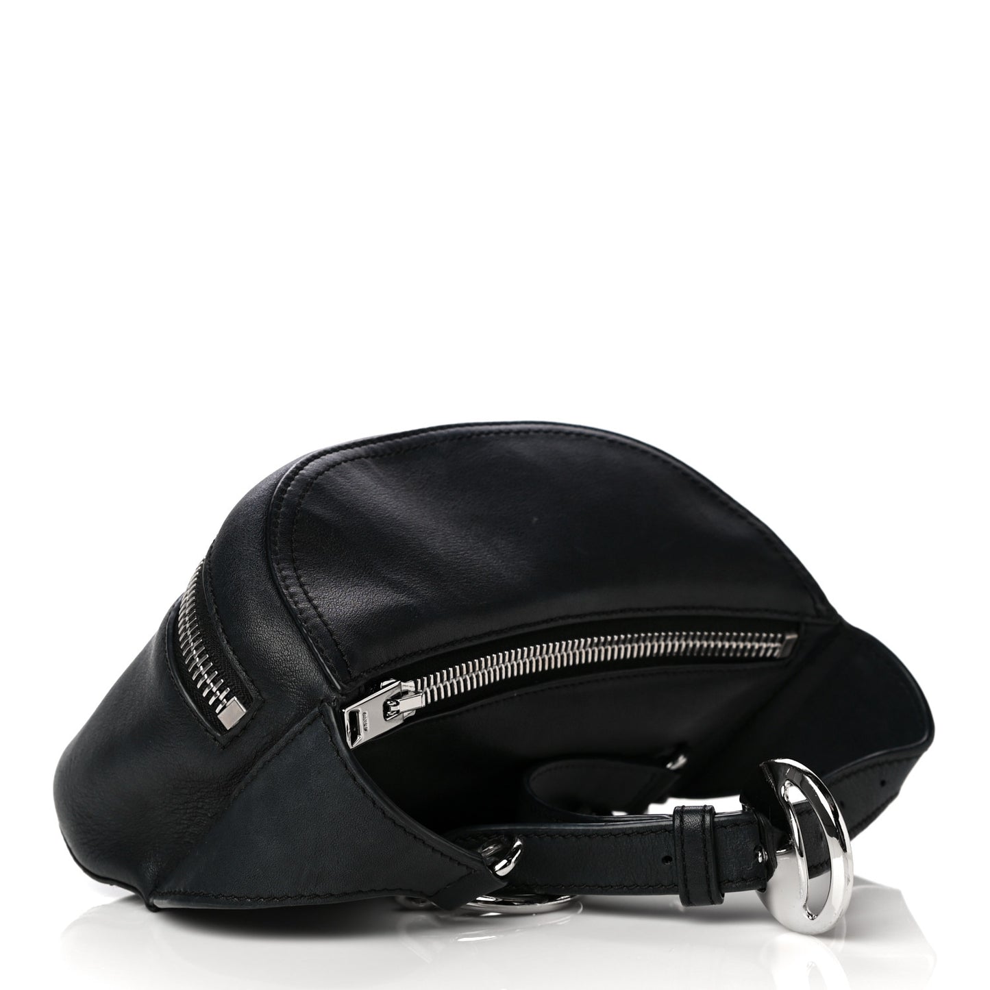 Calfskin Chain Ace Belt Bag Black