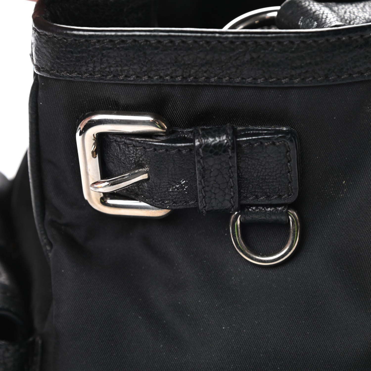 Prada Tessuto Nylon Calfskin Shoulder Bag Black 15 of 15