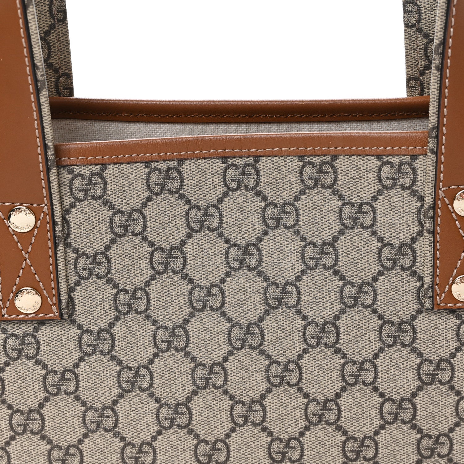 Gucci GG Plus Monogram Medium Signature Web Loop Tote Light Brown 8 of 10