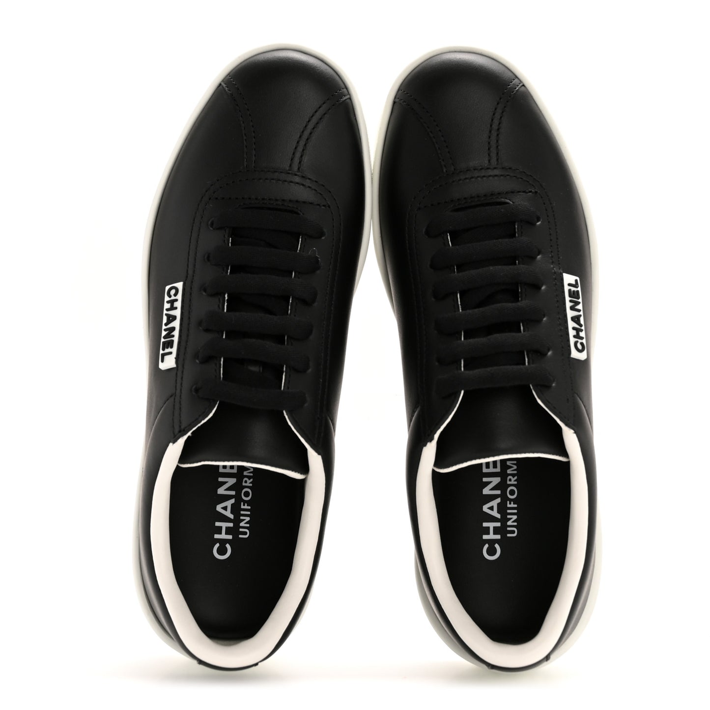 Calfskin CC Womens Sneakers 35 Black