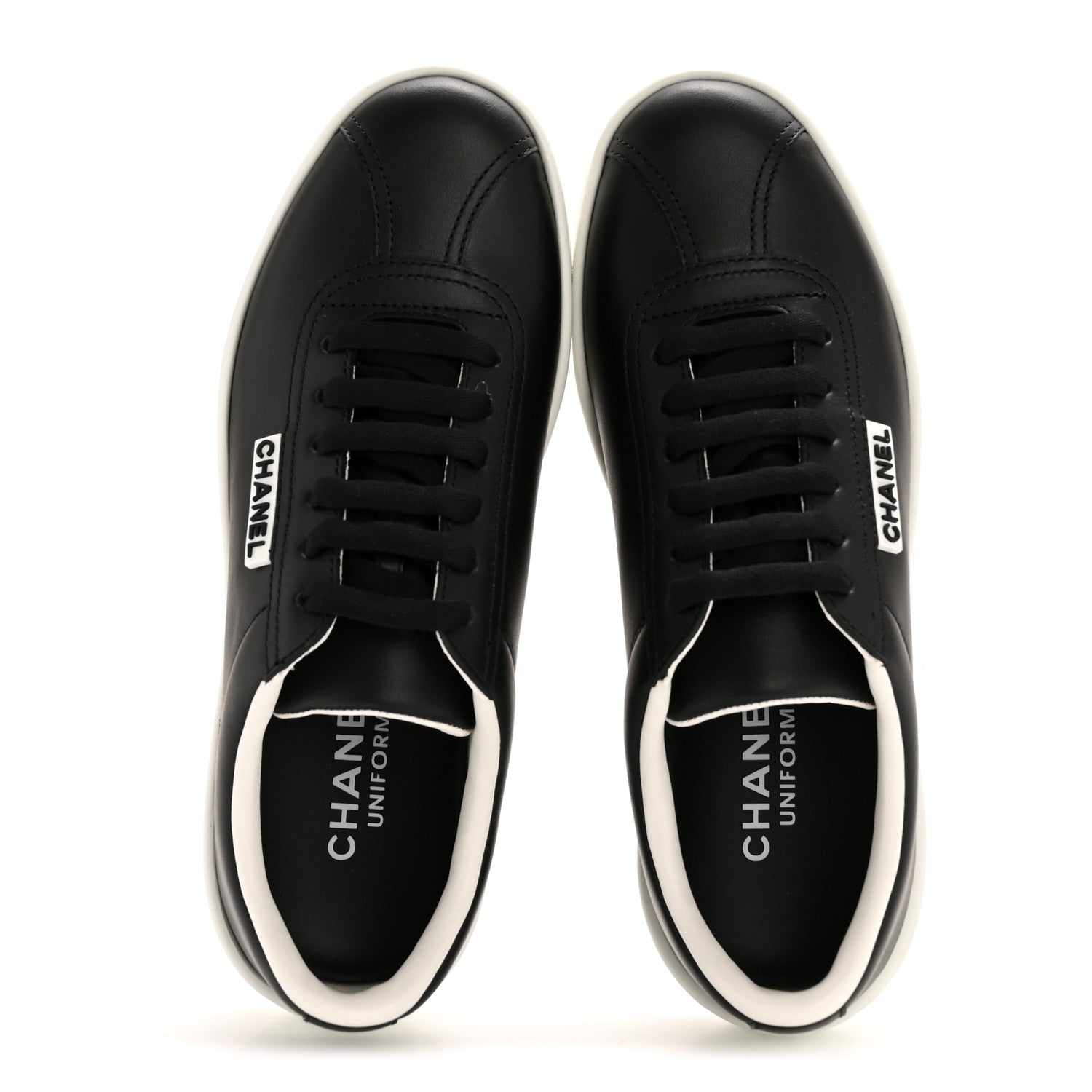 Chanel Calfskin CC Womens Sneakers 35 Black 2 of 9