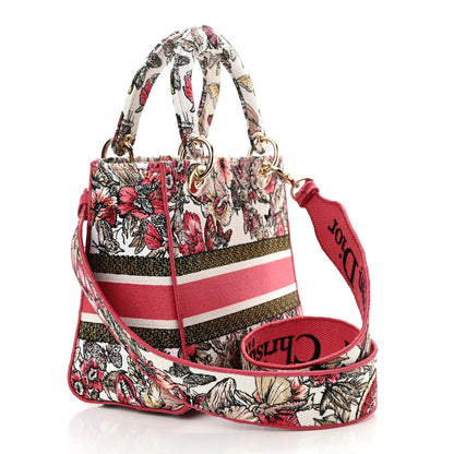 Christian Dior Canvas Embroidered Butterfly Print Medium Lady D-Lite Multicolor 3 of 14