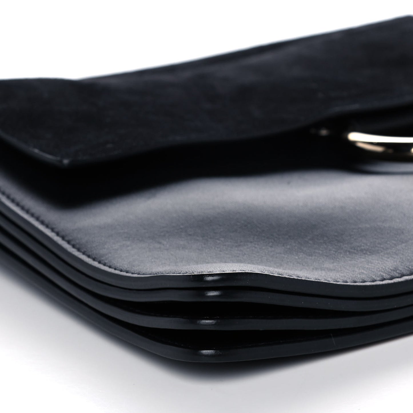Suede Calfskin Medium Faye Shoulder Bag Black