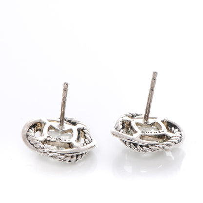 David Yurman Sterling Silver Prasiolite 7mm Infinity Earrings 3 of 6