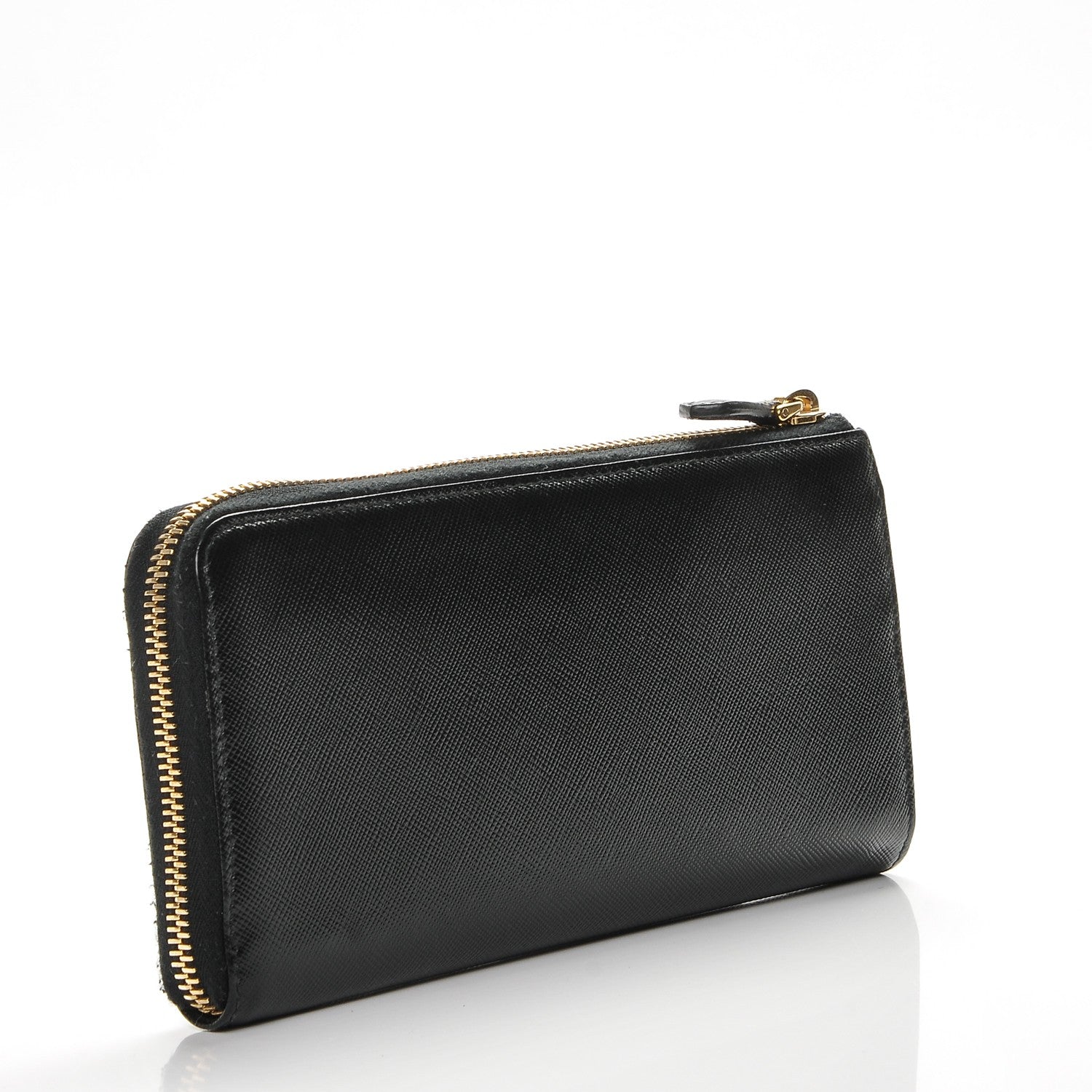 Prada Saffiano Metal Zip Around Wallet Nero Black 3 of 7