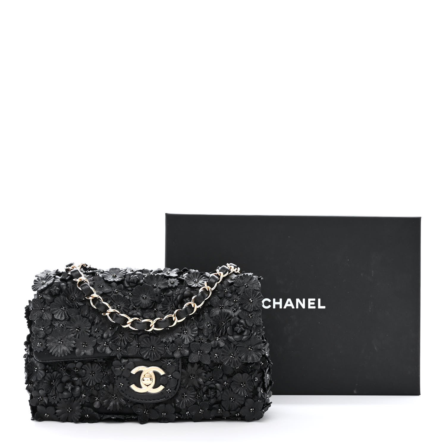 Chanel Lambskin Small Camellia Flap Black 11 of 11