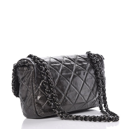 Chanel Metallic Aged Calfskin Quilted Small Chain Me Flap Black 3 of 10