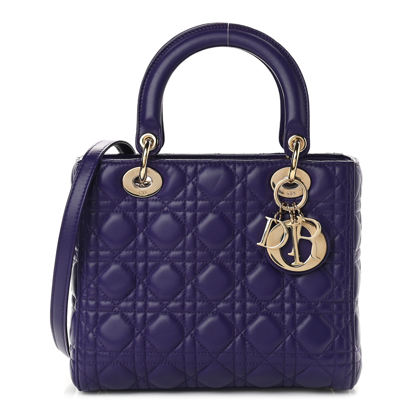 Lambskin Cannage Medium Lady Dior Purple