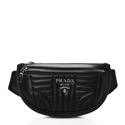 Prada Soft Calfskin Impunture Diagramme Belt Bag Black 1 of 11