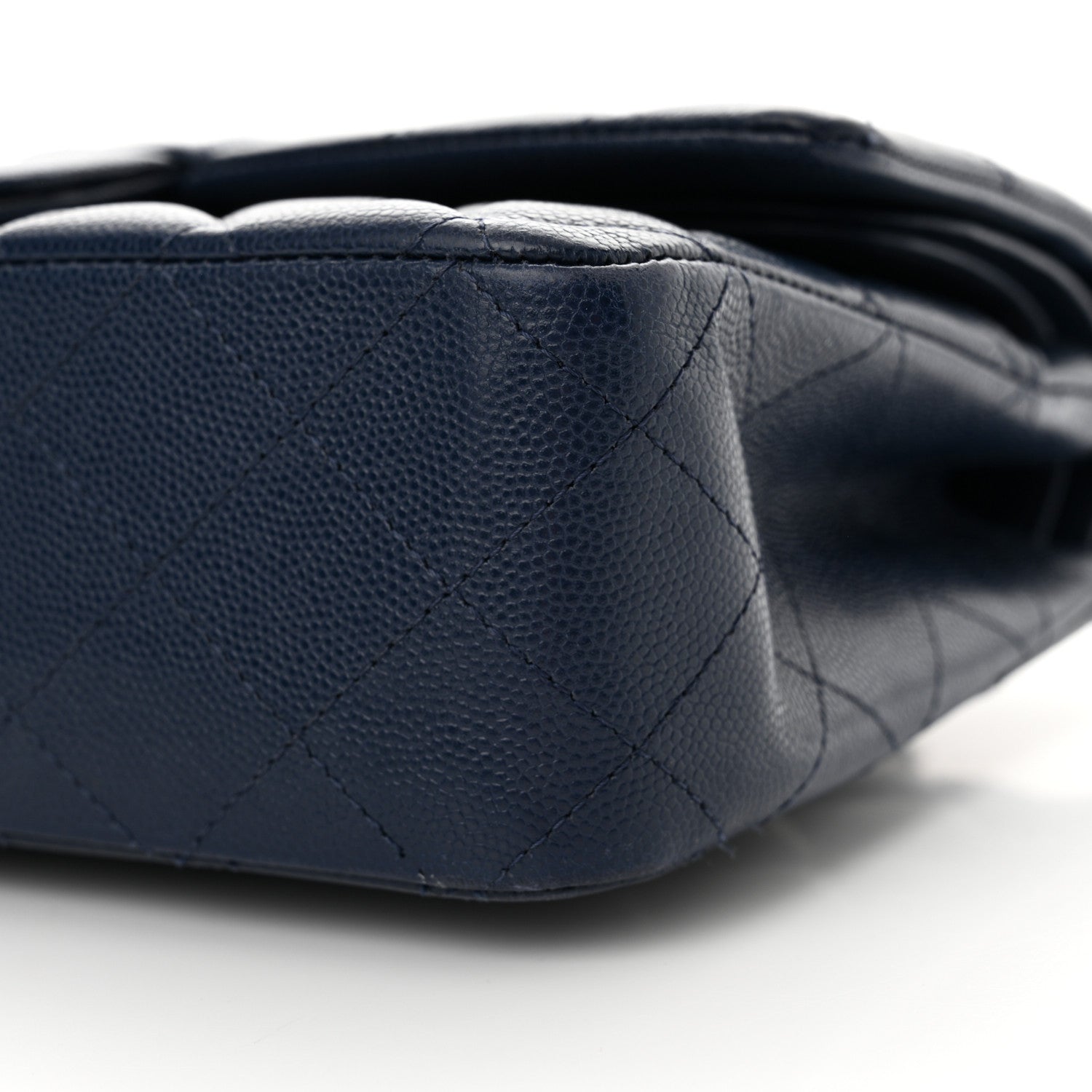 Chanel Caviar Quilted Medium Double Flap Navy 10 of 13
