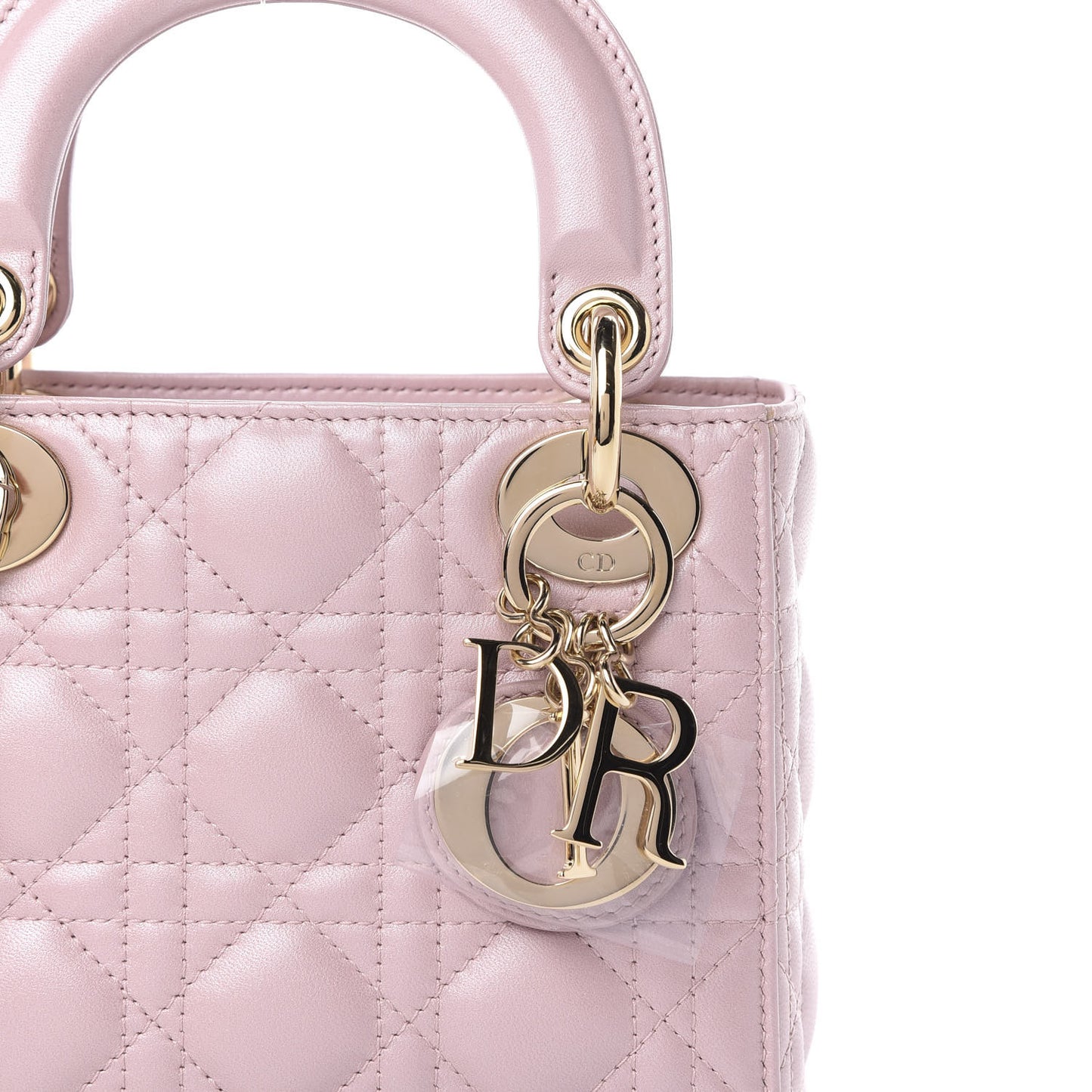 Metallic Lambskin Cannage Mini Lady Dior Lotus