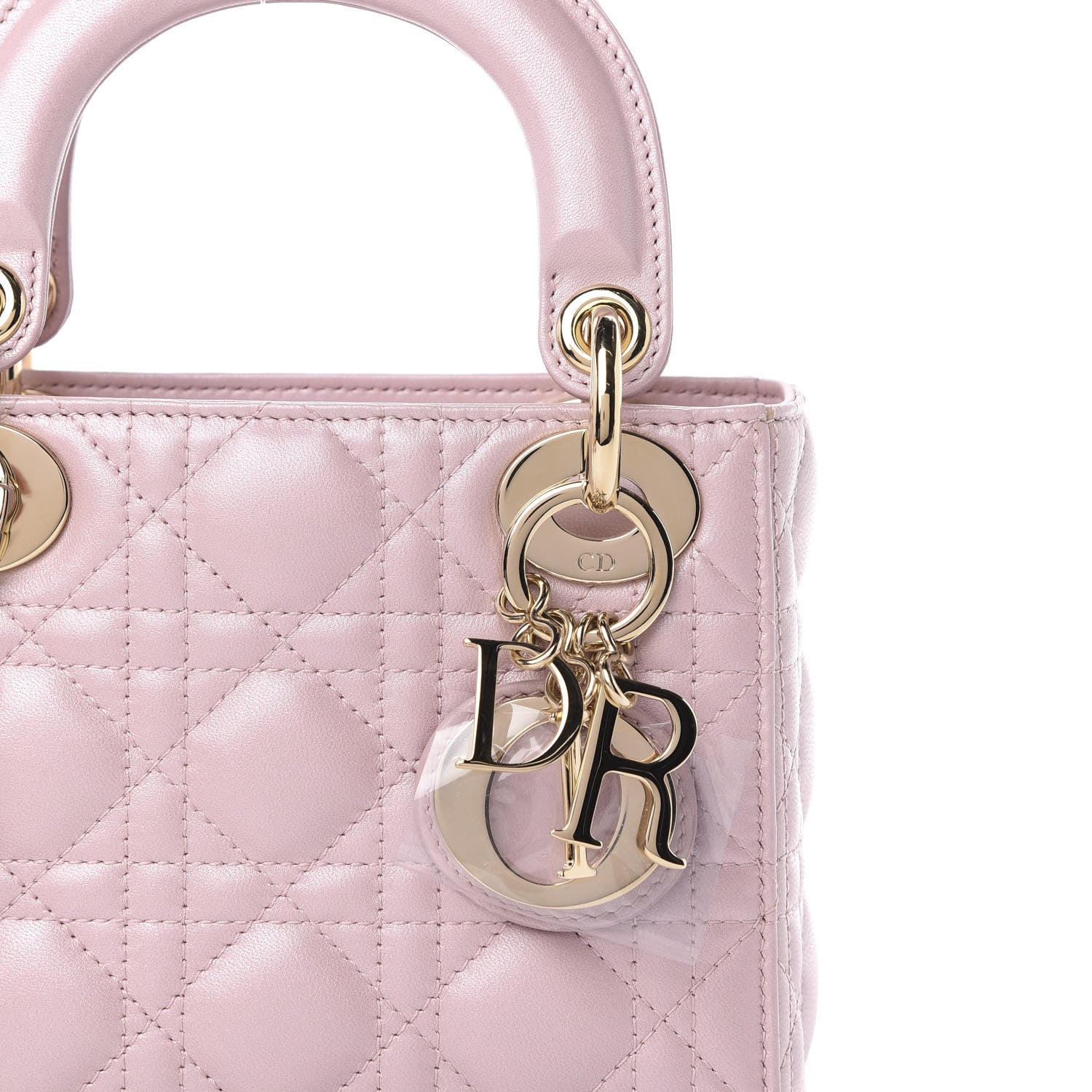 Christian Dior Metallic Lambskin Cannage Mini Lady Dior Lotus 11 of 12