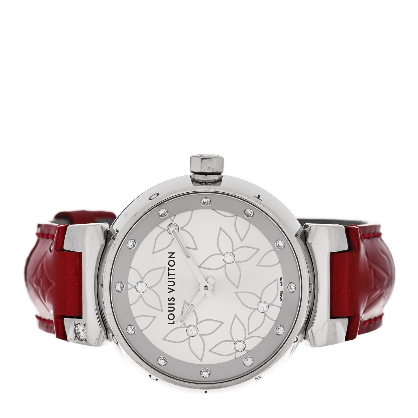 Stainless Steel Vernis Diamond Mother of Pearl 34mm Tambour Lovely Quartz Watch