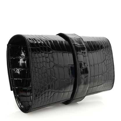 Hermes Shiny Alligator Medor Clutch 23 Black 3 of 8