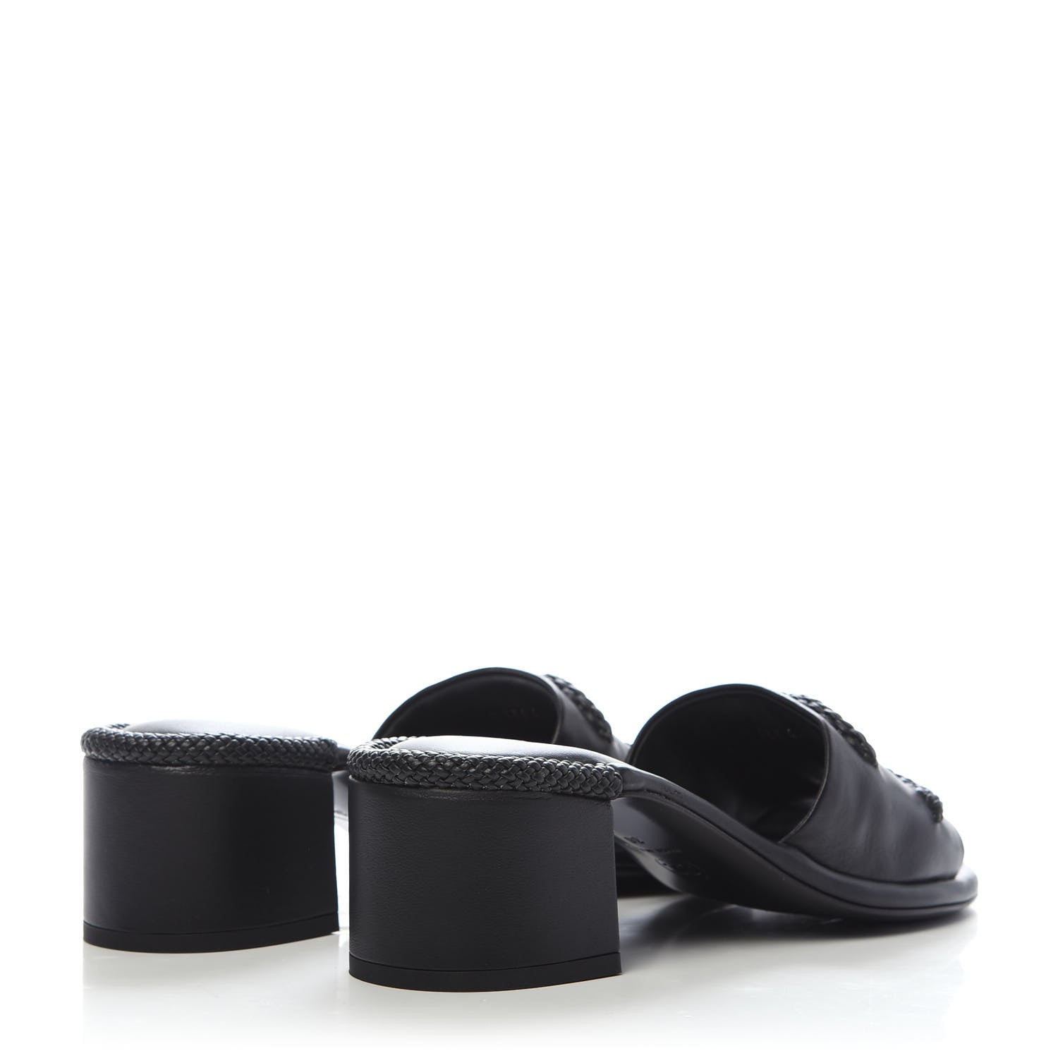 Chanel Lambskin CC Braided Mules 36 Black 4 of 9