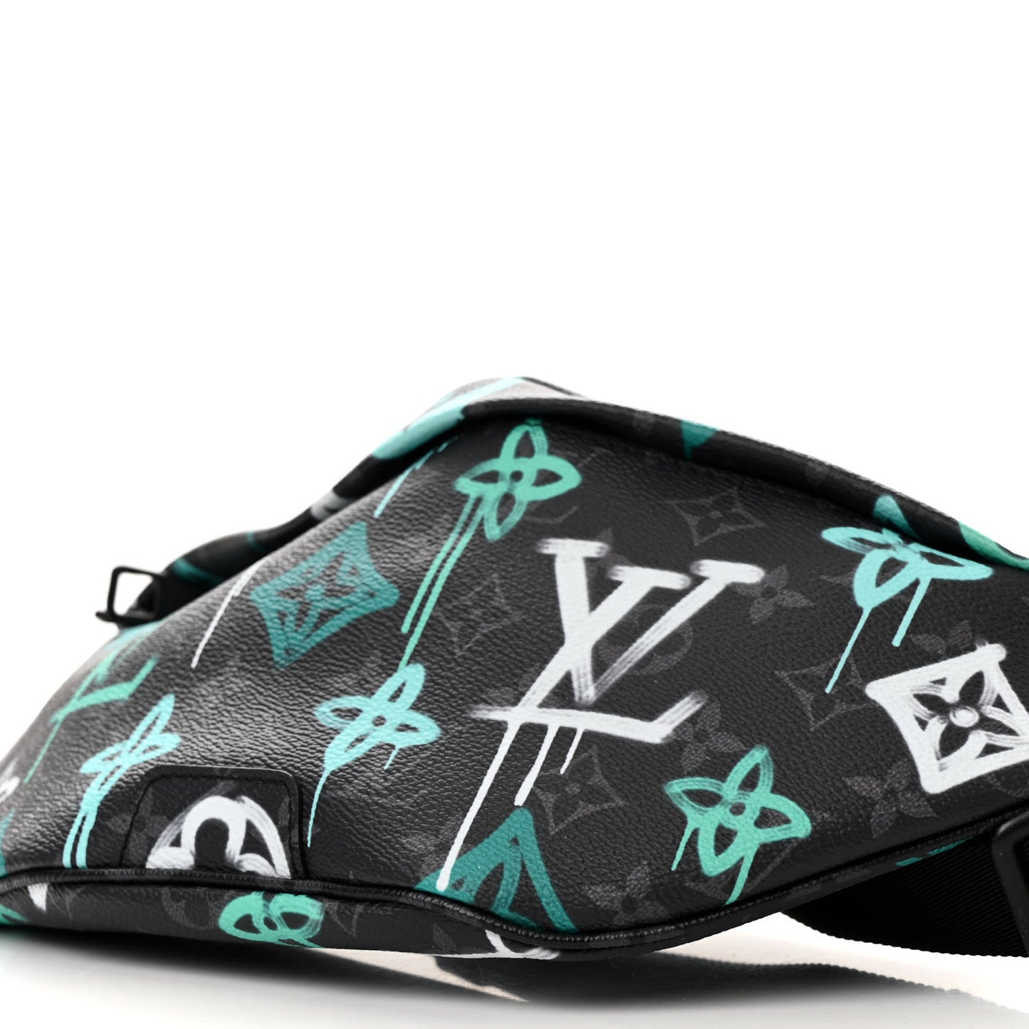 Monogram Eclipse LV Graffiti Discovery Bumbag Green Lights