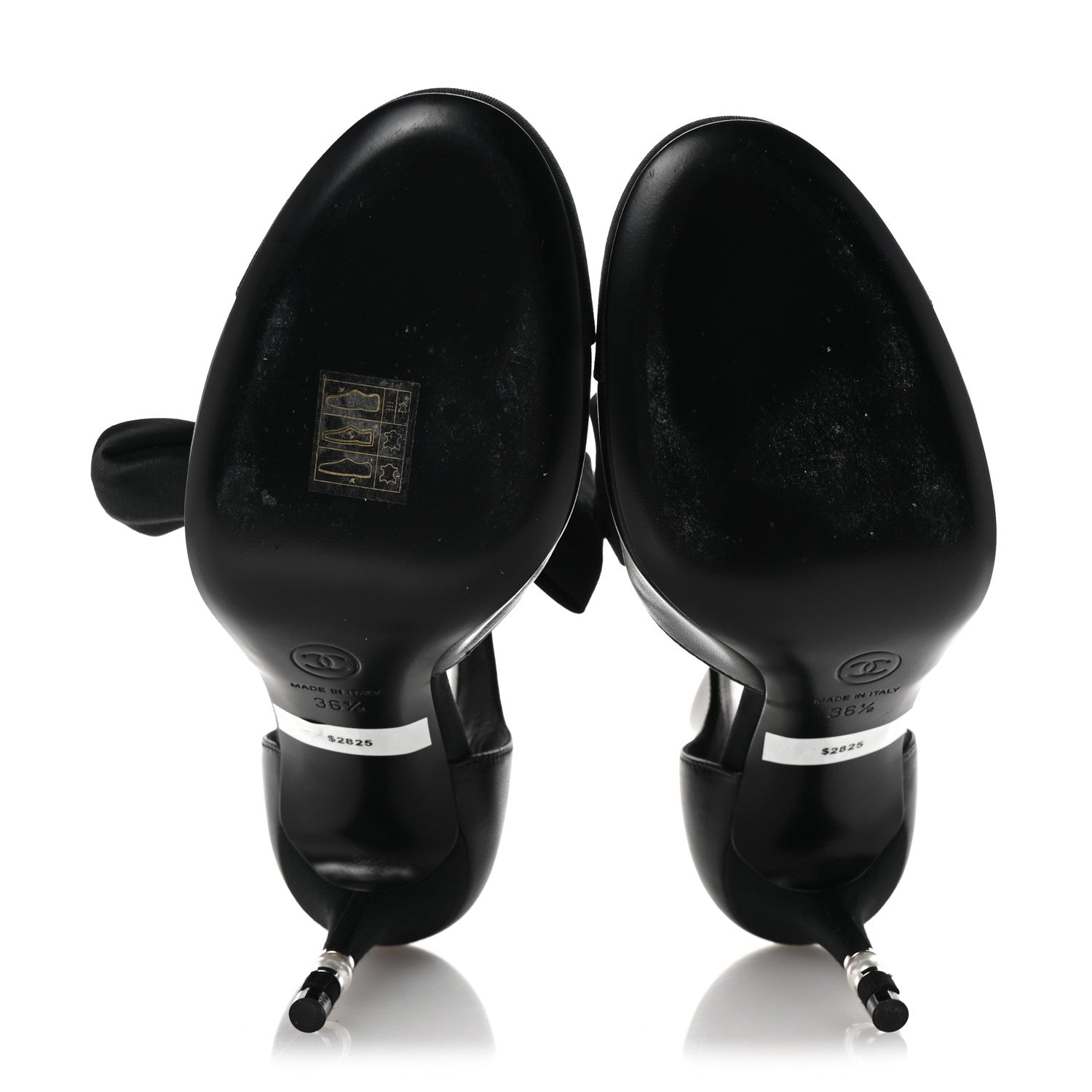 Chanel Lambskin Grosgrain Cap Toe Camellia Mary Jane Platform Pumps 36.5 Black 6 of 10