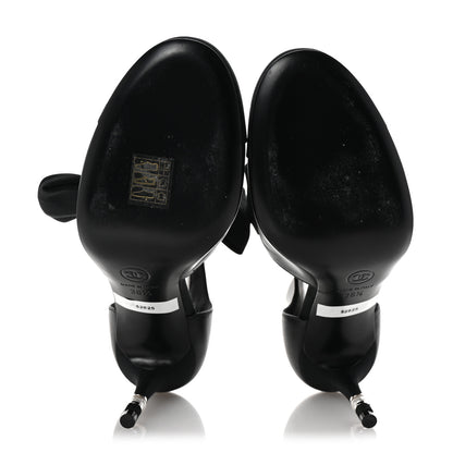 Chanel Lambskin Grosgrain Cap Toe Camellia Mary Jane Platform Pumps 36.5 Black 6 of 10