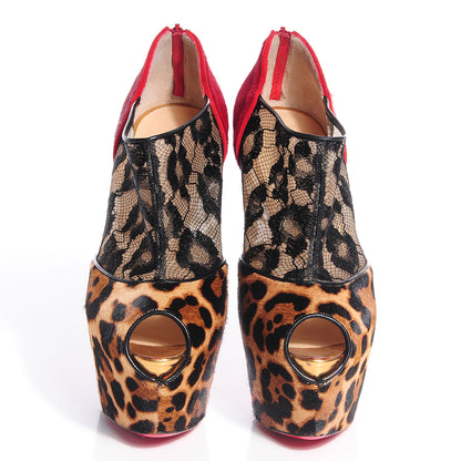 Christian Louboutin Lace Calf Hair Printed Leopard Aeronotoc 160 Bootie 38.5 2 of 6