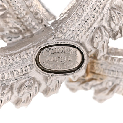 Chanel Textured CC Brooch Silver 4 of 5