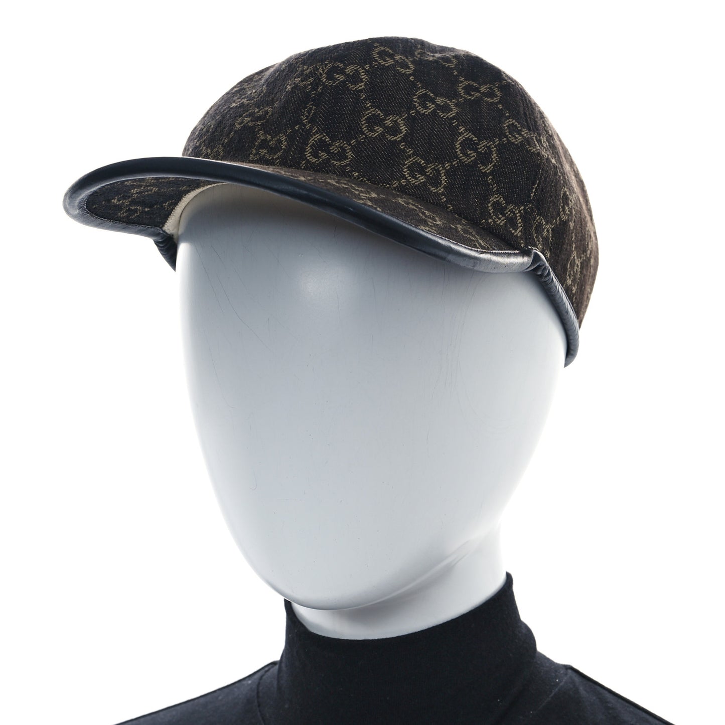 Denim Calfskin GG Monogram Oscar Baseball Hat M Black Ivory