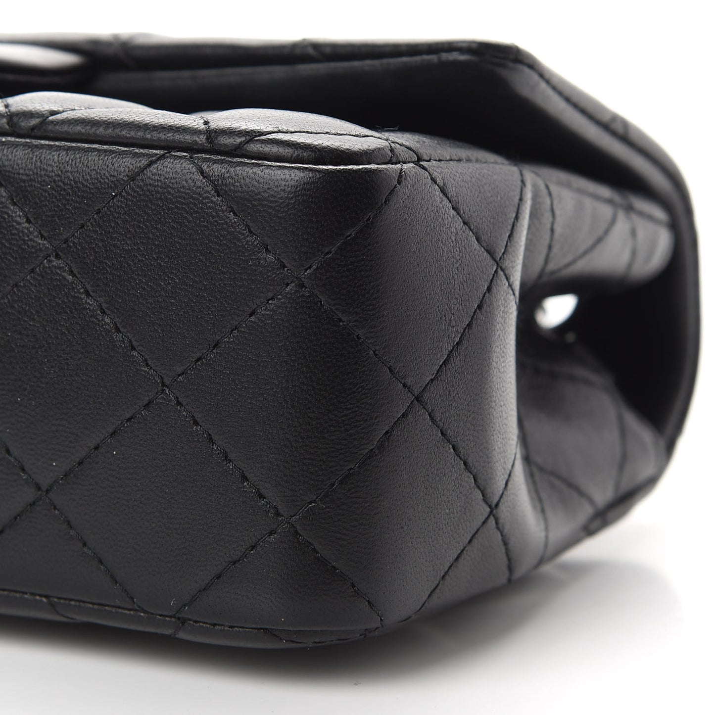 Lambskin Quilted Mini Rectangular Flap Black