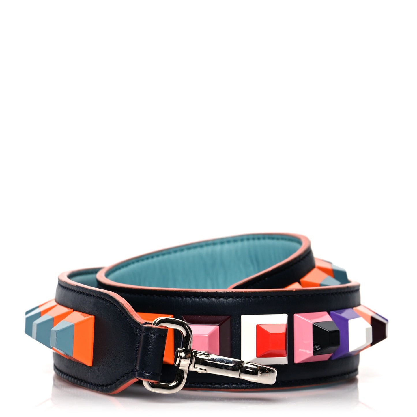 Calfskin Studded Strap You Navy Multicolor