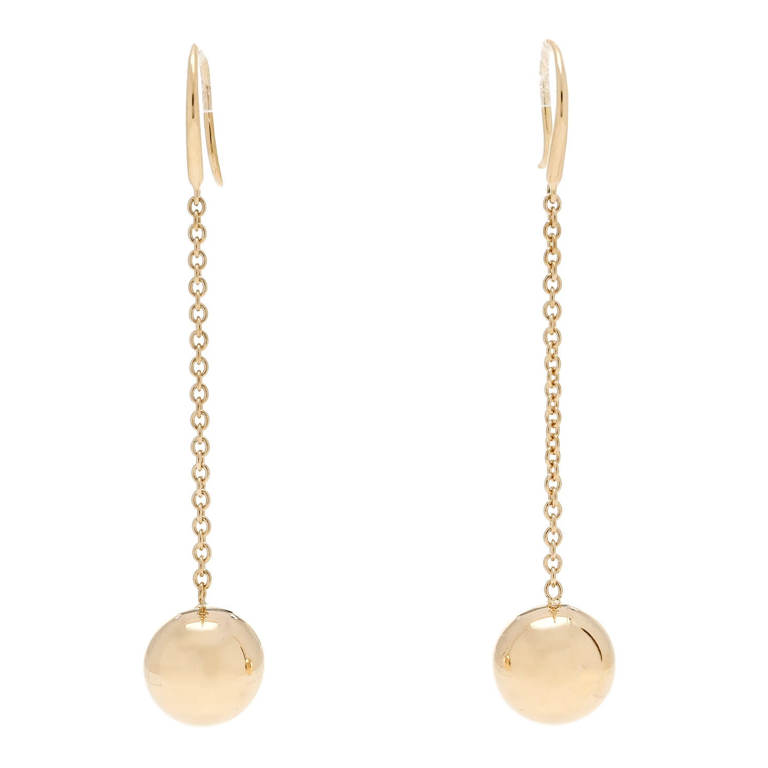 Tiffany 18K Yellow Gold 10mm HardWear Ball Hook Drop Earrings 1 of 4
