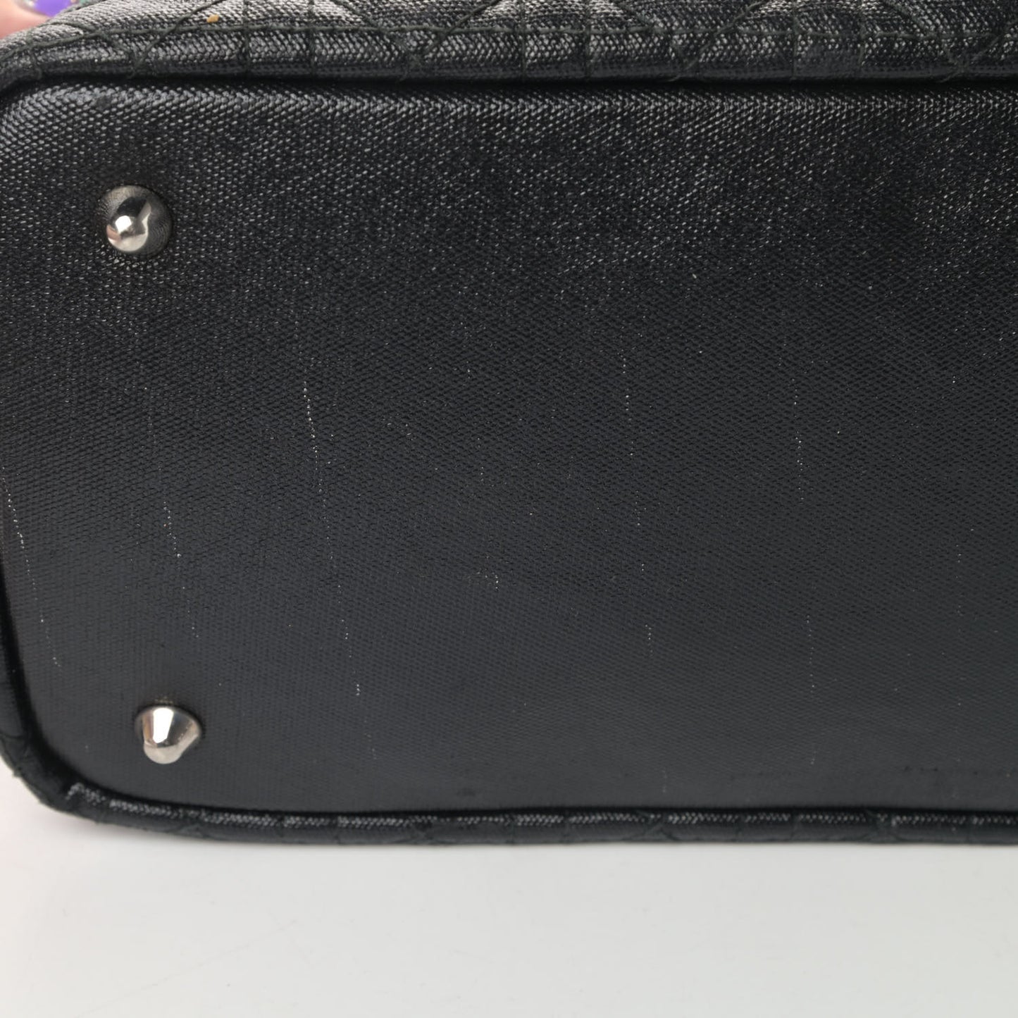 Coated Canvas Cannage Small Panarea Tote Black