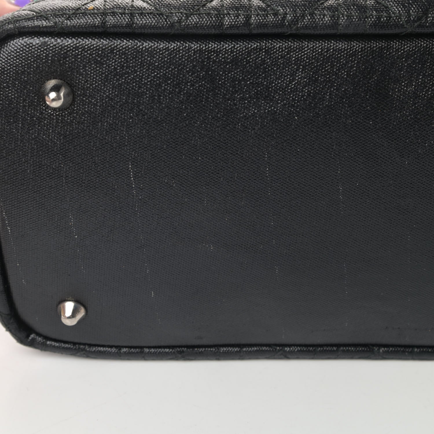 Christian Dior Coated Canvas Cannage Small Panarea Tote Black 5 of 7