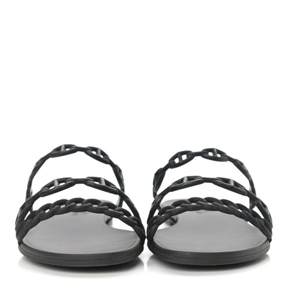 Hermes TPU Rivage Sandals 37 Black 2 of 7
