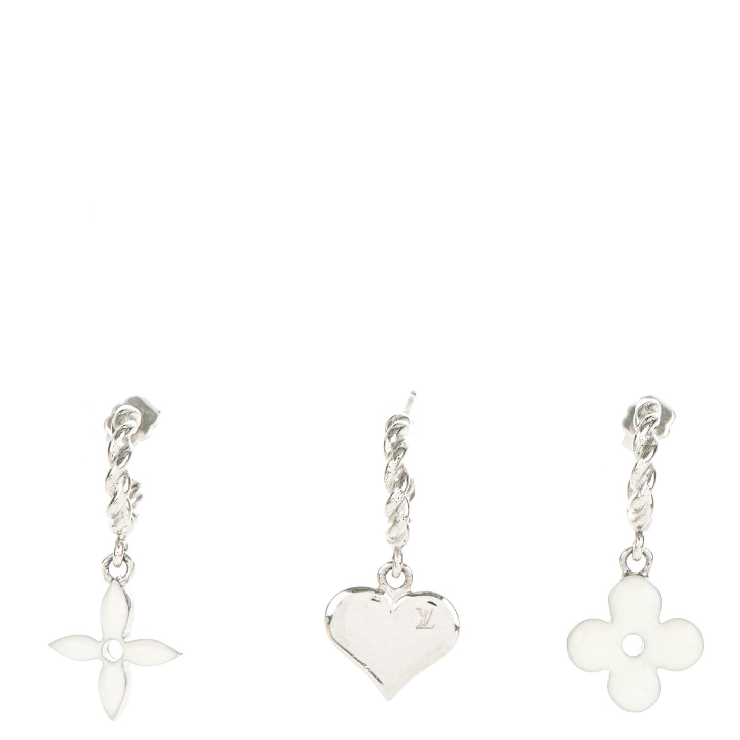 Sweet Monogram Earrings White