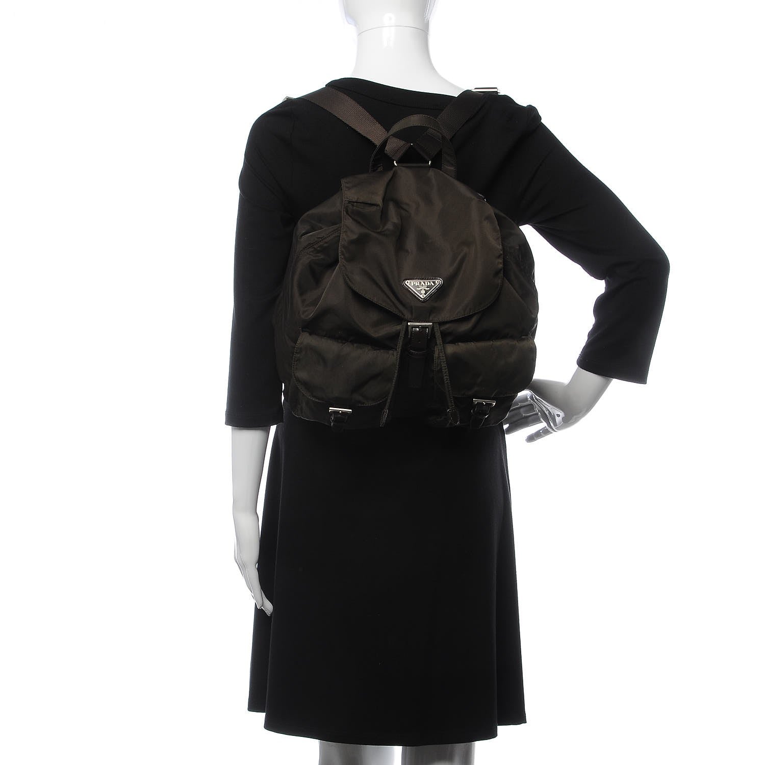 Prada Tessuto Nylon Vela Medium Backpack Ebano 2 of 10