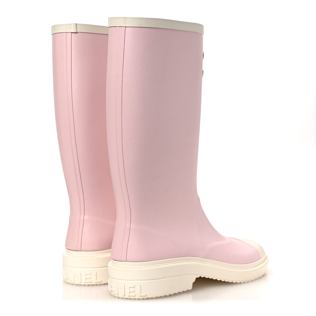 Chanel Caoutchouk CC High Boots 37 Rose 5 of 11