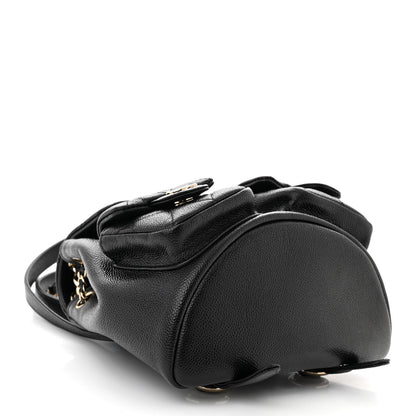 Chanel Shiny Caviar Quilted Small Duma Pockets Drawstring Backpack Black 4 of 10