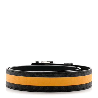 Fendi Glazed Fabric FF Buckle Reversible Belt 85 34 Black 2 of 5
