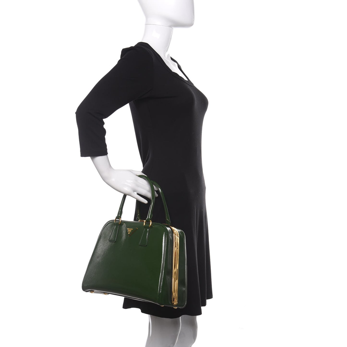 Saffiano Vernice Pyramid Bag Larice