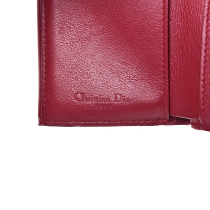 Christian Dior Patent Cannage Lady Dior Compact Wallet Scarlet 6 of 7