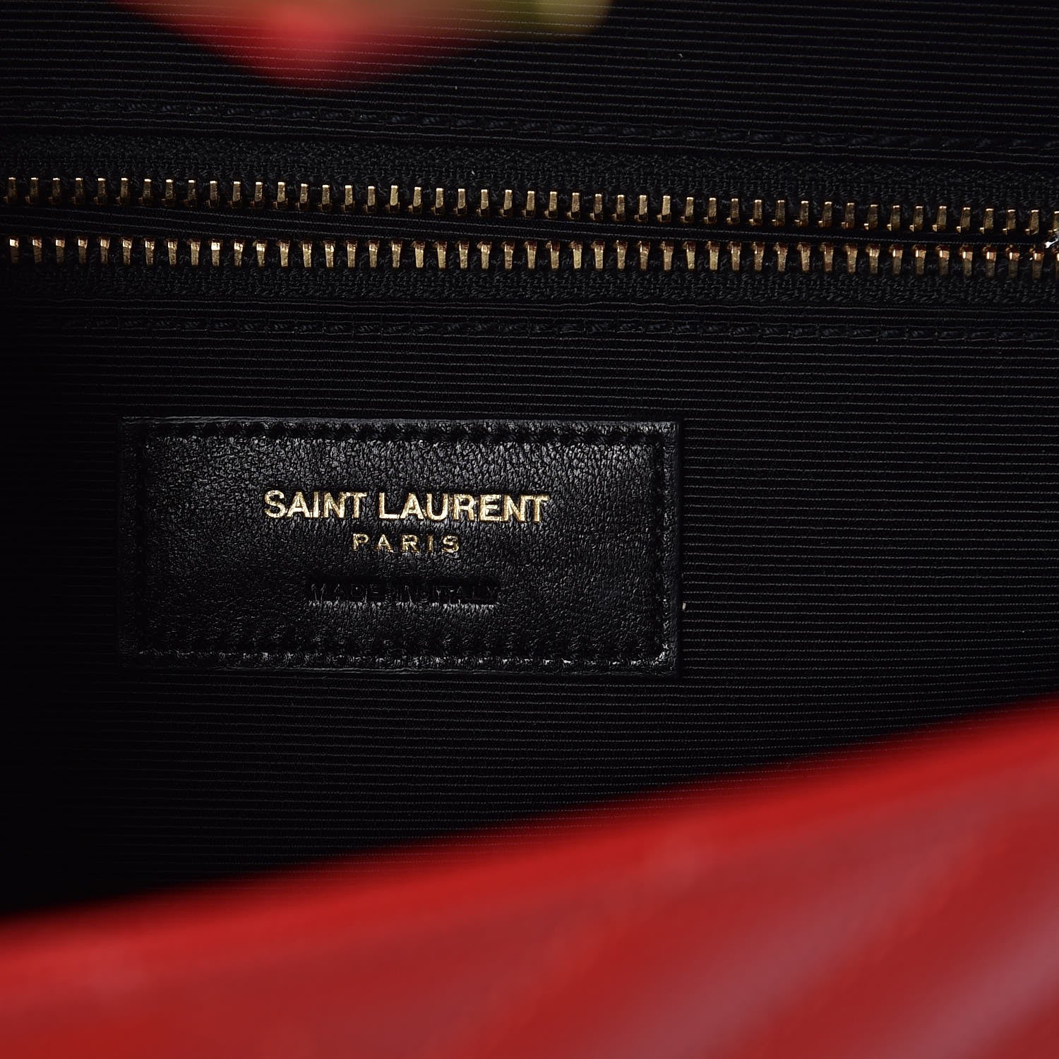 Saint Laurent Grain De Poudre Matelasse Chevron Large Monogram Satchel Lipstick Red 6 of 6